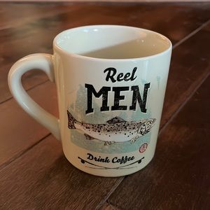 NWOT Hatley “Reel men drink coffee” mug